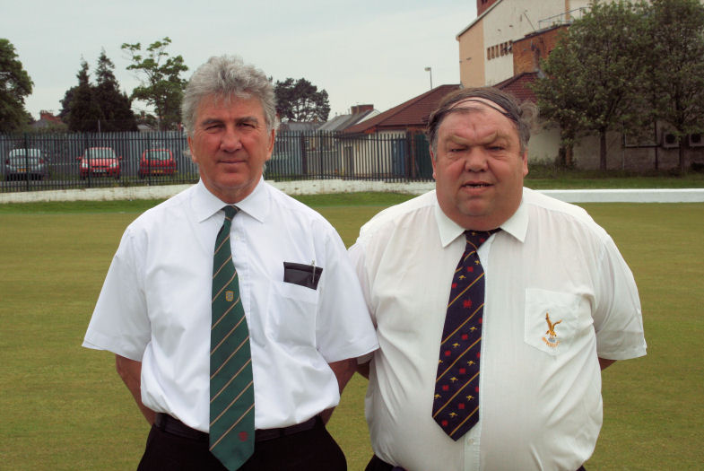 Umpires Gary Hughes (left) and Paul Davis (Right)